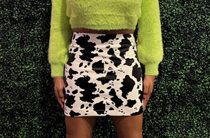 Cowhide Mini Skirt